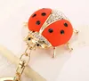 Rhinestone Ladybird Key Ring Cute and Shining Keychain Classics Insect Pendant Bag Charm Key Chain Accessories for Car Keys