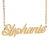 Personalisierte individuelle 18K vergoldete Edelstahl-Schriftzug-Namenskette „Stephanie“ Charm-Namensschild-Halskette Schmuckgeschenk NL-2430