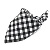 Cão reversível bandana algodão linho xadrez pet trianguar bandagem cachecol laços colar quadrado gato cão decoração acessórios283p