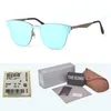 1 шт. Оптовая продажа - дизайнер бренда Солнцезащитные очки мужчины Женщины высококачественные металлические линзы модные очки очки с бесплатными случаями и коробкой
