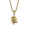 Nipsey Hussle Men's Skull Pendant Necklace Iced Out Gold Chain Gold Silver Cubic Zirconia Hip hop Rock Jewelry281d