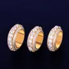 Mannen Roterende Eternity Ring Vrouwen 18K Goud Kleur Ice Out Kubieke Zirkoon Mode Hip Hop Sieraden Draaibaar