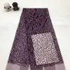 Latest Fashion French Tulle Mesh Lace Fabrics with Sequins High Quality Sequins Lace Fabric for Wedding Party Dress