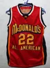 McDonald's All American Carmelo Anthony # 22 Basket Jersey Vit Röd Navy Blå Retro Mens Stitched Anpassning Alla Number Name Jerseys