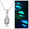 Glow In The Dark Locket Necklaces Hollow Glowing Stone Pendant Luminous Statement Chocker Pendants Necklace