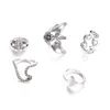 5 stks/set Mermaid Wave Midi Ringen band voor Vrouwen Bohemian Maan Schildpad Bedels Ringen Wedding Party Punk Sieraden Nieuwe mode Geschenken