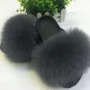 Ciabatte estive in pelliccia Simpatiche pantofole in peluche Fox Pantofole da spiaggia di moda di lusso al 100% in vero pelo di volpe taglia 36-45