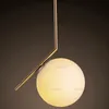 Vit glas boll hängsmycke lampa minimalistisk järn upphängning ljus hotell kontor matsal sovrum modern lyxig guld hängande belysning