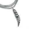 Rostfritt stål Cubic Zircon Feather Pendant Halsband Gotisk stil Claw Feather Smycken Man Hip Hop Smycken Gåvor