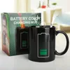 Termometro per tazza che cambia colore della batteria magica Tazza da caffè in ceramica nera sensibile al calore Regali di promozione della Creative Corporation