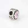 Bästsäljande rosa magnolia charms pärlor smycken tillbehör logotyp original låda för 925 sterling silver diy armband smycken9535888