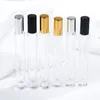 100 pièces 10 ml luxe Transparent verre vaporisateur parfum bouteille cercle carré rechargeable vide bouteille rouleau sur bouteilles fond épais