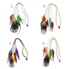 Fasce per capelli in piume di pelle colorate fatte a mano in stile Boho con accessori per capelli in flanella e perline per regali di vacanza per le donne
