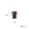 Новые стили позолоченный прямоугольник натуральный камень кольцо геометрия черный бирюзовый кольцо для женщин ювелирные изделия