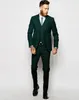 Hot Recommend Dark Green Groom Tuxedos Men Formal Suits Business Men Wear Wedding Prom Dinner Suits (Jacket+Pants+Tie+Vest) NO;618