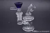 2pcs Verre Bong Percolateur Pipe À Eau Heady Glass Oil Rigs 14mm Joint Petits Narguilés Portable Bubbler Dab Rigs avec 14mm fumer bol