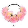 10 pcs MOQ Colorido Rose Flor Headbands Headband Do Cabelo Do Cabelo Guirlanda Acessórios Floral Crown Hairband com Elastic Rubber Band