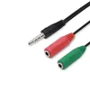 Splitter Cuffie jack 3.5 mm Stereo Audio Y-Splitter 2 Femmina a 1 Maschio Adattatore per cavo Spina per microfono per auricolare