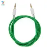 100 stcs/kavel GOUD Geplaatste gevlochten audio Auxiliary Cable 1m 3,5 mm golf aux extensie mannelijk naar mannelijke stereo auto nylon koordaansluiting voor telefoon pc mp3