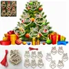 Pendenti dell'albero di Natale Pendenti di Natale Lettera Pendente di legno Ciondolo del cuore Bubble Ornamenti Decorazione Appeso Regalo Decorazione del partito 6pcs / set HH7-1403