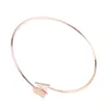 Novo Arco Ajustável e Flecha Rose Gold Cor Bangle Wire Simples Embrulhado Mulheres Pulseiras