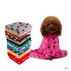 60*70cm Pet Blanket Small Paw Print Towel Cat Dog Fleece Soft Warmer Lovely Blankets Beds Cushion Mat Dog Blanket Cover 22 Colors DBC BH3013