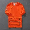 T-shirt heren t-shirt merk zomer mode casual kleding zwart wit oranje maat