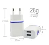 LED Wall Charger Dual USB 2 Ports Light Up Water-drop Home Travel Power Adapter AC US EU Plug For Samsung LG HTC Tablet