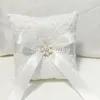 Almofada de travesseiro de anel de casamento branco com fita de renda laço casamento fornecedores criativos decoração de alta qualidade bs50039234723