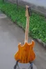 Topta di chitarra per chitarra semihollow -lange intera personalizzata SR012 SEMIHOLLOUR CHITARDA EBONY BURL MAPLE TOP EBONY BRIGH