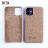 Partihandel Fashion Natural Blank Cork Vattentät Telefonväskor för iPhone 11 12 Pro XS XR X Max Back Cover Shell