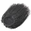 3C 4A Virgin Hair Ponytails Brazilian Curly Ponytail Hairpiece Afro Curly Pony tail Human Hair Ponytail Extension Hair Tail 1b 140g Clip On