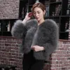 Vrouwen harige faux bontjas zachte struisvogel veer nep bont jas winter warme bovenkleding vintage partij korte uitloper # t2g