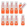 Bulk Orange 10PCS 8GB OTG USB 2.0 Flash Drive Girevole Thumb Drive Memory Stick Pen Storage per Computer Android Smartphone Tablet Macbook