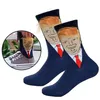 Women Men Trump Crew Socks yellow hair funny cartoon Sports Socks Stockings Hip Hop Sock Streetwear with comb gift Free