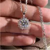 Choucong nouveauté bijoux de luxe 925 argent Sterling coupe ronde topaze blanche CZ diamant fête pendentif femmes mariage collier cadeau