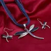 Sieradensets voor vrouwen zilveren email ketting oorbellen stelt vier kleurenverklaring in