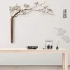 Creative Chinês Wooden Wall Vaso Secado Flower Ornamentos Home Sala de Estar Montagem de Parede Recipiente Hidropônico Noz Preto