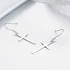 Fashion Solid 925 Sterling Silver Cross Drop Dangle Hook Earrings for Women Girls Jewelry Gift Pendientes Aros Oorbellen Orecchin1635326