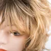 blonda peruker micro curl syntetisk flätning peruk afro kinky lockig blondin lockig wig flätad peruker lockigt hår kortvåg ombre naturlig svart 6 "