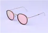 neuer Ankunft 3517mirror Metallrahmen runde Sonnenbrille Frauen Uniex Sonnenbrille Gläser 48mm vintage Sonnenbrille Falten