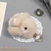 8 cm Cute Real Fur Rabbit Bunny Doll Zabawki Torba Urok Klucz Łańcuch Keyring Akcesoria Phone Torebka Torebka