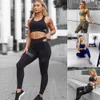 Kadınlar Ince Spor Suit Fitness Yoga Set Spor Sutyen Ve Pantolon Tayt Kolsuz Egzersiz Gömlek Kadınlar için Spor Eşofman Spor Giysiler