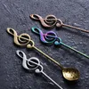 Stainless Steel Colorful Spoon Musical Note Spoons For Coffee Tea Dessert Drink Tableware Drinking Tools cyq00126