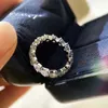 Fashion-Designer Luxury Ring Heart Full Diamond Ring S925 Silver Plated 18K Guld Diamant Ring Par Bröllop Tillbehör med presentförpackning