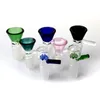 DHL FREE!!14mm 18mm Male Thick Glass Bong Slides Bowl With Handle Funnel Hourglass Smoking For Glass Water Bongs bongs smoking bowls