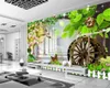 壁紙ホーム装飾3Dチャンネルビッグツリー美しい風景田園風景背景壁ロマンチックな装飾的な絹壁画壁紙