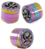 Zinc Alloy Rainbow Grinder 4 Layers Iceblue Herb Grinder 52mm Diameter Grinders Skull Frog Spider Shape Herb Grinders Tobacco Crus6828676