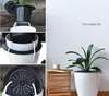 3 Pack Self Watering Pot PP Material Vit Blomsterplanter för lat kontor Ladies för succulenter som planterar hydroponics och afrikansk violett