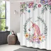 ユニコーンパターンシャワーカーテン防水バスルームカーテン家庭用装飾用高品質のポリエステルバスカーテン181x